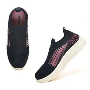 Impakto Women's Lightweight Slip-On Walking Shoes – Comfortable Running, Gym, Training & Casual Footwear for Women & Girls Navy