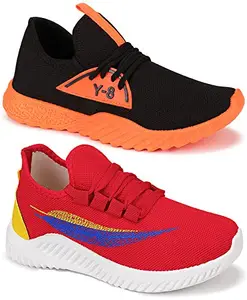 WORLD WEAR FOOTWEAR Men's (9263-9287) Multicolor Casual Sports Running Shoes 9 UK (Set of 2 Pair)