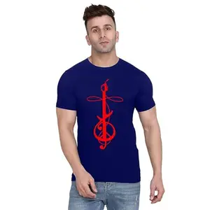 Men's Round Neck T-Shirt | Comfortable & Stylish Men's T-Shirt Idea for Gym, Sports, Casual Outings, or Lounge Wear - Small Navy Blue