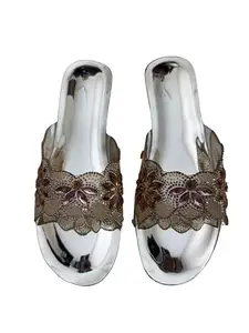 Fashion Footique Trendy Designer Slip-On Wedge Sandals for Women ? Elegant Casual & Wedding Footwear with Stylish Design and Comfortable Fit for All-Day Wear