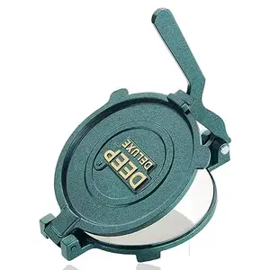 GONAZO Deep Roti Maker Press, Chapati Maker Press - Dough Press, Roti Maker, Chapati Maker - Puri Press Machine - With Mica/Ivory Plate & Cast Iron (DELUXE-8,-8.3 INCH)