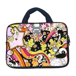 Theskinmantra Chain Laptop Sleeve Bag Compatible with Laptop/Macbooks/Chrombook/Notebook/Zbook (15.6 Inch (Handle), Cute Panda)