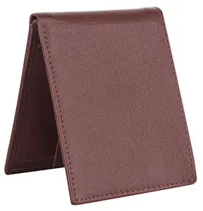 Men Brown Genuine Leather RFID Wallet 4 Card Slot 2 Note Compartment