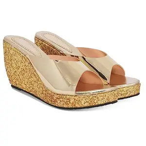Blinder Golden Heel slipon slippers for girls and womens