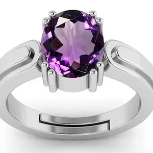 APSSTONE Amethyst Ring ring 9.00 Carat 9.30 Carat Natural Amethyst (katela) Certified Unheated Untreatet Silver Plated Ring For Women's and Men's By lab -Certifieda