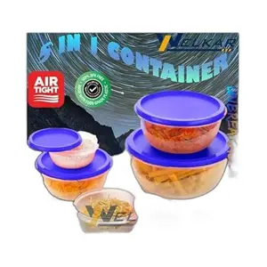 Kitchen Container |250+450+800+1400+2500 ml| Stackable Refrigerator Organizer for Fresh Food Storage | BPA-Free Kitchen Solution Transparent food storage Stackable frid|design - 498for home