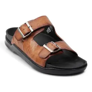 ID Men's Tan Comfort Fit Slip-On Casual Sandal
