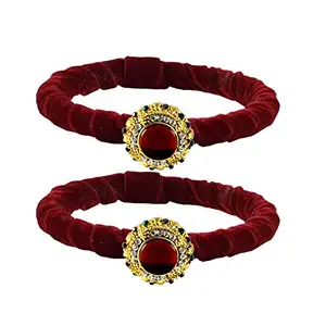 MAYA FASHION Maroon Stone Brass Bangle With Very Extra Large Size Elegant Extra Large Size Bangle | Perfect Fit for Plus Size banglesTrendy and Comfortable Fit for woman and girls | (Sku-ban2039)