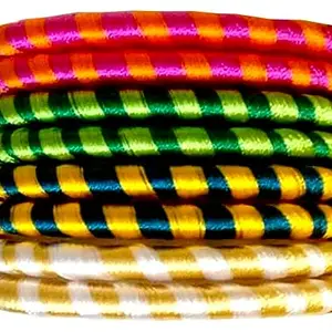 Neta Jewels Silk thread bangles kundan bangles multi colour for multi use for women/girls (2-2) (2-4)
