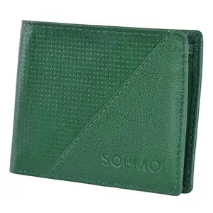Amazon Brand - Solimo Nathan Leather Mens Wallet I Ultra Strong Stitching |RFID Protected| 8 Card Slots I 2 Currency Holders I 1 Coin Pocket|Grass