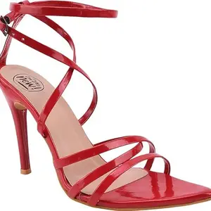 TRYME Fancy & Stylish Red Pencil Heel sandals Latest Strappy High Stiletto Heels Sandals Casual Party Comfortable Sole For Womens And Girls