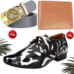 Latest Formal Shoes/Party Shoes/Shoes Combo with Free Wallet & Belt for Men and Boys (BAZAAR6265_RT-Tan-101) Multicolor