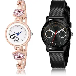 NEUTRON Wrist Analog White and Black Color Dial Women Watch - G599-(67-L-10) (Pack of 2)