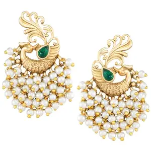 Peora Gold Plated Beads Studded Drop & Dangle Earrings Jewellery Gift for Girls & Women
