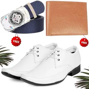 Trendy Formal Shoes/Party Shoes/Shoes Combo with Free Wallet & Belt for Men and Boys (BAZAAR7090_RT-Tan-1007) Multicolor