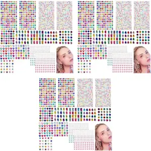 MAYCREATE 5346PCS Rhinestones Pearl Stickers for Craft Makeup Bling Sticky Gems Face Acrylic Self-Adhesive Assorted Shape Color Stone for Scrapbooking DIY Phone Case
