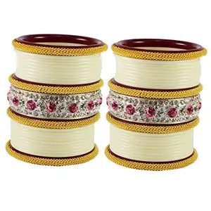 MAYA FASHION white Stone Acrylic Bangle Elegant Extra Large Size Bangle | Perfect Fit for Plus Size banglesTrendy and Comfortable Fit for woman and girls | (Sku-ban1854)