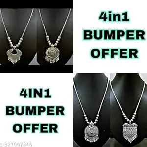 S R Oxidised Round Chain Pendant Long Necklace For Girls and women's Design_138