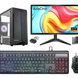 AIO-RG04 Desktop Computer Set with Core i5 3400, 12GB RAM, 128GB SSD, 500GB HDD, 22" Monitor, Ultra HD Graphics, RGB Keyboard & Mouse, WiFi, Windows 10 (12+128+500GB)
