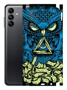 AtOdds - Samsung Galaxy A04s Mobile Back Skin Rear Screen Guard Protector Film Wrap with Camera Protector (Coverage - Back+Camera+Sides) (Blue Owl)