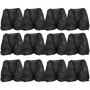 COHEALI COHEALI Disposable Underwear 12Pcs Shorts Black Disposable Boxers Breathable Underwear Beauty Salon Panties