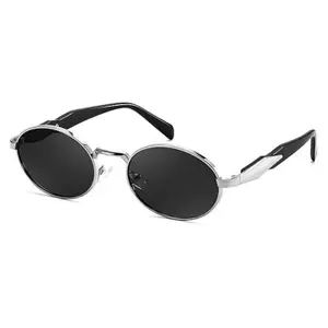 Visit the CREEK Store CREEK Retro Oval Sunglasses for Women & Men | Trendy Metal Sun Glasses Classic Shades | UV400 Protection