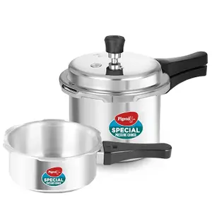 Pigeon by Stovekraft (14331) Aluminium Pressure Cooker Combo 2 Litre and 3 Litre Induction Base Outer Lid