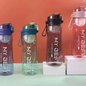 Non Toxic Plastic Flip Top Open 750ml Water Bottle Grip with Belt Ideal for Men and Women Gym, School, Office Travel Bottle (Multicolor)