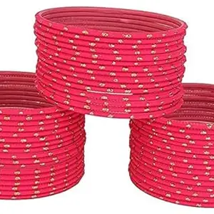 Generic Metal Bangles for Women (Dark pink) (2.6)