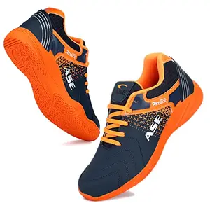 ASE 2.0 Badminton Shoes|Ideal for Badminton, Table Tennis, Volleyball 10UK Orange, Attack_Orange_10
