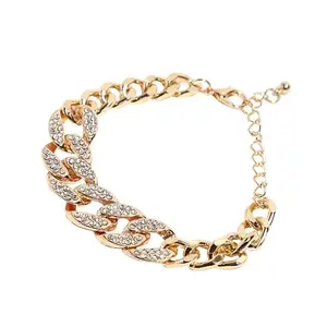 SOHI Women Bracelet for Casual Wear| Artificial Stone |Alloy Material| Lobster Clasp Closure | Gold Color | Hand Accessories | Chic and Fashionble Ethnic jewellery for girls