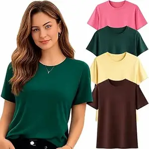 London Hills Tshirt for Woman | T Shirt for Woman Cotton Casual Tops | Tshirts Shirts for Women Round Neck Short Sleeve | Women Tees Everyday Wear Basic T Shirts for Womans