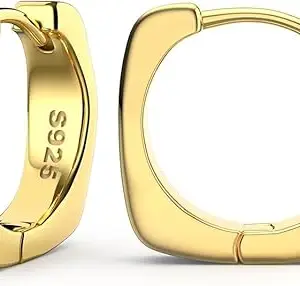 KRYSTALZ Luxurious French Gold Plated Enamel Small Huggie Hoop Thick Earrings for Women