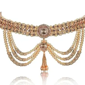 Ottiyanam Gold- Plated; Shell and Pearl Golden Kamarband for Women