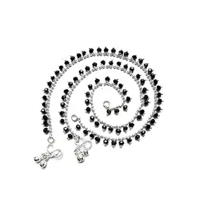 Fashion Accessories Anklets (Payal) Black Crystal Drop Anklet for Women Girls