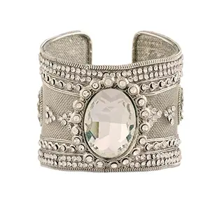 I Jewels 18K Rhodium Plated Traditional Fancy Kada Bracelet Bangles for Women (ADB150S)