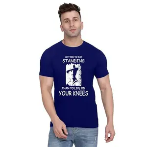 Men's Round Neck T-Shirt | Comfortable & Stylish Men's T-Shirt Idea for Gym, Sports, Casual Outings, or Lounge Wear - Small Navy