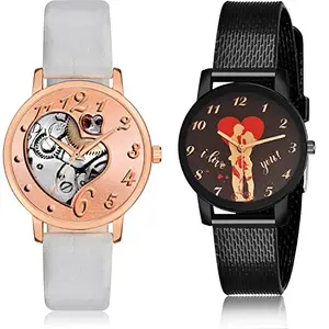 NEUTRON Fashion Analog Rose Gold and Black Color Dial Women Watch - GM375-G523 (Pack of 2)