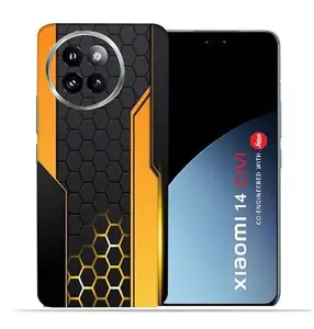 OggyBaba Hexagon Mi 14 Civi 5g Mobile Back Skin Rear Screen Guard Protector Film Wrap (Coverage - Back+Camera+Sides)