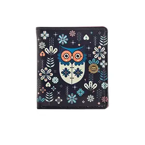 Chumbak Mini Flower Owl Square Wallet - Blue
