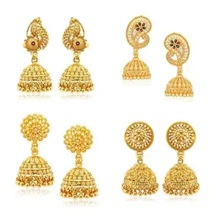 VFJ VIGHNAHARTA FASHION JEWELLERY 1gm Gold Plated alloy Jhumki Earring for Women - (Pack of- 4 Pair Jhumka)