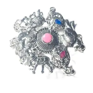 Antique Oxidised Adjustable Finger Ring For Women (D07)
