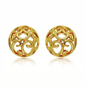 Mahi Gold plated Curl Round Huggies Earring for Women ER1108342G
