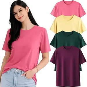 London Hills Tshirt for Woman | T Shirt for Woman Cotton Casual Tops | Tshirts Shirts for Women Round Neck Short Sleeve | Women Tees Everyday Wear Basic T Shirts for Womans