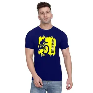ALLEN BLACK Men's Round Neck T-Shirt,Men's T-Shirt ounge Wear (DeepMifestyMe_ T-Shirt_M_6680_BZR) Navy