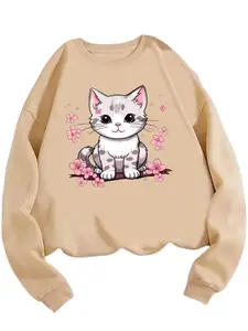 Brand: Sky Magic Women Oversized Casual Loose Fit Winter Wear Sweatshirt | Soft Warm Winter Pullover | Fleece Crew Neck Sweatshirt for Women & Girls