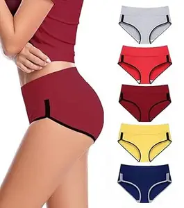 DIVING DEEP Panties For Women | High Waist Panty For Girl |Lightweight & Cotton High Waist Full Coverage Panty | Soft, Breathable & Comfortable Daily Underwear | Stretchable Hipster Briefs | Pack of 5