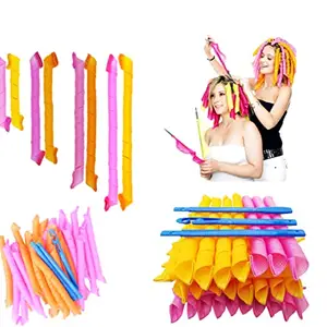 Majik Hair Curling Rollers For Women And Girls 18 Pcs Rollers With Stick (Multicolor, Medium) Pack Of 1