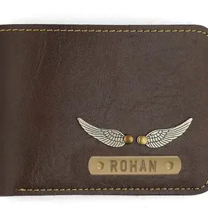NAVYA ROYAL ART Mens Leather Wallet - Name Leather Wallet for Mens - Customise Printed on Wallet - Brown