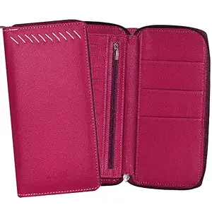 MATSS Long Burgundy Passport/Card/Document Holder Wallet for Men & Women